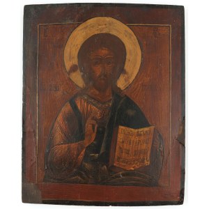 IKONA, CHRYSTUS PANTOKRATOR, Rosja, XIX w.