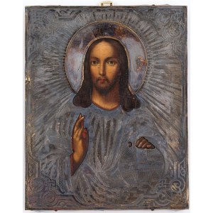 IKONA, CHRYSTUS PANTOKRATOR, Rosja, Moskwa, Dmitrij Iwanowicz Orłow i Dmitrij Jegorowicz Udalcow, 1863