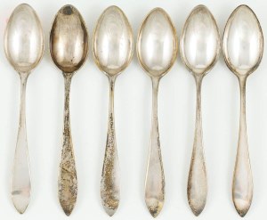 SIX LYGES pattern Duchy of Warsaw, Poland, Warsaw, Wytwórnia Wyrobów Srebrnych, ca. 1960.