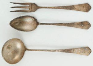 THREE SERVING STUFF, Poland, Warsaw, Norblin, 19th / 20th century.