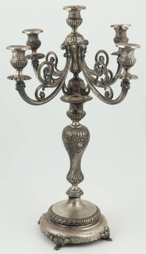 FIVE FLAMES CANDELABR, Poland, Warsaw, Antoni Riedel, 1905, 1908