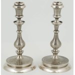 PARA OF SINGLE-Flame candlesticks, Poland, Warsaw, Teodor Werner, 1899 - 1904