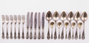 SET OF NEORENESANCE UTENSILS WITH MONOGRAM W, Germany, Heilbronn, Bruckmann & Söhne, after 1888