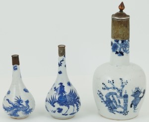 THREE SAKE BOTTLES, Japan, 19th / 20th century.