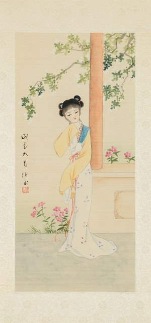 LADY IN THE GARDEN ALTANA, China, 20th century.