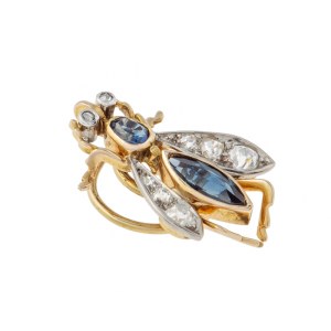 Screw-in bouquet pin in the form of a fly, early 20th century.