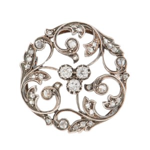 Brooch with floral motif, France, late 19th century, Art Nouveau