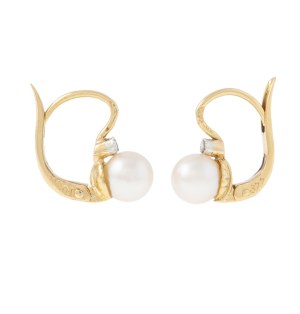 Earrings, France, early 20th century.