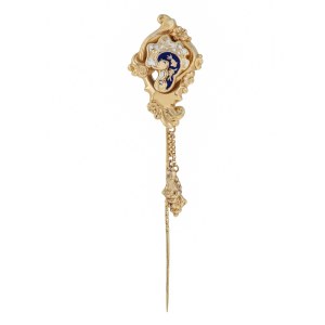 Tie pin with floral motif, first half of 19th century, Biedermeier