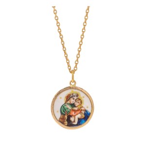 Pendant with depiction of Our Lady and Child with chain, Austria, Vienna, 19th/20th century.