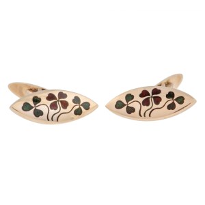 Cufflinks with clover motif, Hungary, Pest, 19th/20th century.