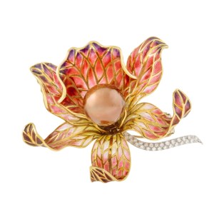 Brooch in the form of a flower, 2nd half of the 20th century.