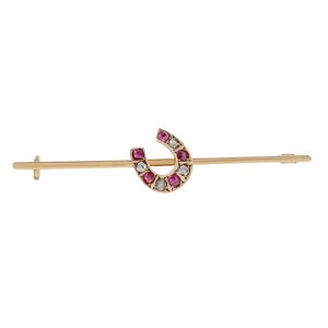 Brooch with horseshoe motif, 19th/20th century.