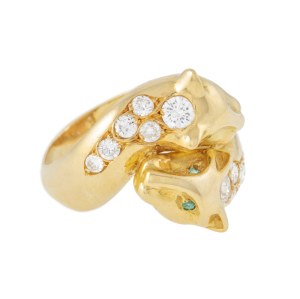Ring with panther motif, 2nd half of 20th century.