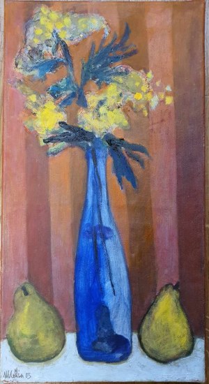 Maria Collin (b. 1942), Bouquet with pears, 2005