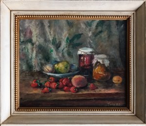 Tadé Boronski, Still life with strawberries, 1988