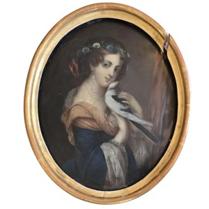 Constant Joseph Brochart (według), Młoda kobieta z gołąbkiem