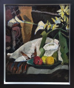 Wanda Ostrowska (1895- 1951), Still life with callae
