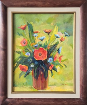 Slawomir Mieleszko (1938-2021), Bouquet with poppies, 2002