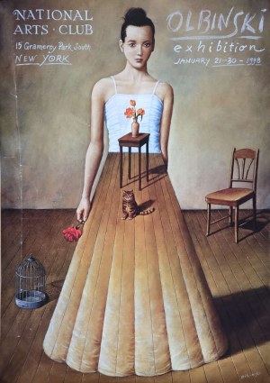 Rafal Olbinski (b. 1943), Poster from the artist's exhibition at the National Arts Club, 1998