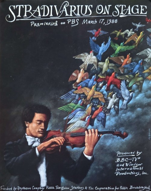 Rafał Olbiński (ur. 1943), Stadivarius on Stage, 1988