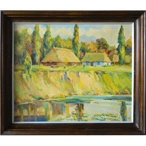 Sławomir Mieleszko (1938- 2021), Pejzaż z chatami, 1999
