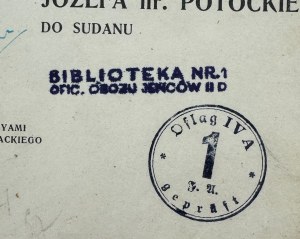 SZTOLCMAN Jan - On the Blue Nile. Józef hr. Potocki's hunting expedition - Warsaw 1902 [Oflag II D and IV A stamps].