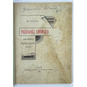 RODOĆ M. - Pogadanki lwowskie - Lwów 1895 [Mikołaj Biernacki]