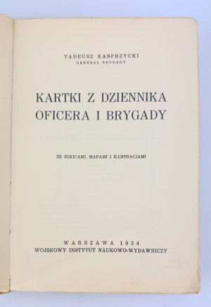 KASPRZYCKI Tadeusz - Cards from the diary of an Officer of the First Brigade - Warsaw 1934