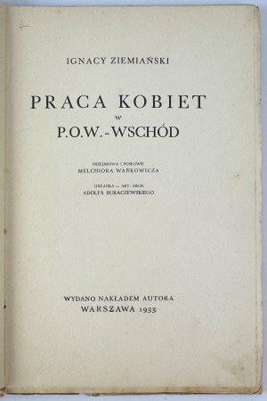 ZIEMIAŃSKI Ignacy - Praca kobiet w P.O.W. Wschód - Warsaw 1933