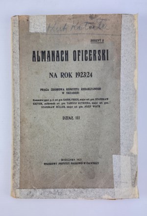 FIRICH Karol - Almanach oficerski na rok 1923/24 - Warsaw 1923