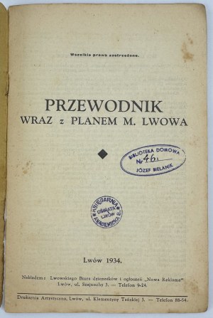 HORBAY - Guide with a plan of the city of Lviv - Lviv 1934