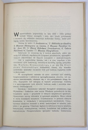 Report of the Directorate of the City Archives - Archival Library - Historical Museum of the City of Lviv - Lviv 1937