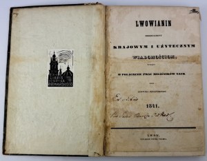 ZIELIŃSKI Ludwik - Lwowianin. Dedicated to national and useful news - Lviv 1841 [lithographs, views of Lviv].