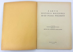 22 Infantry Regiment - Outline of the Military History of Polish Regiments - Warsaw 1930