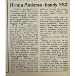 [Armia Andersa - Bandy NSZ, propaganda, przesiedlenia] Biuletyn Wolnej Polski. Pismo Związku Patriotów Polskich na Środkowym Wschodzie - Tel-Aviv 1946
