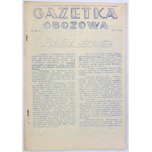 Gazetka obozowa. Pismo Żołnierzy Ośrodka Zapasowego B.S.K - 29.I.1941 [Palestyna, Latrun]