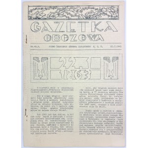 Gazetka obozowa. Pismo Żołnierzy Ośrodka Zapasowego B.S.K - 21.I.1941 [Powstanie Styczniowe, Palestyna, Latrun]