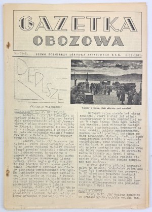 Camp Gazette. Writings of the Soldiers of the B.S.K. Bacup Center - 8.II.1941 [Palestine, Latrun].