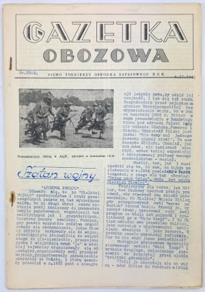 Camp Gazette. Writings of the Soldiers of the B.S.K. Bacup Center - 4.II.1941 [Palestine, Latrun].