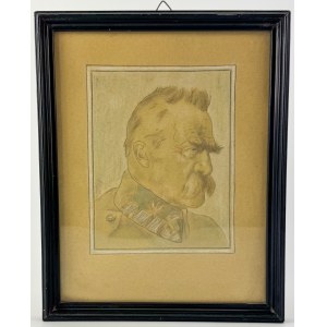 Zdzisław Czermański (1900-1970) - Portret Józef Piłsudski [kredka, ołówek]