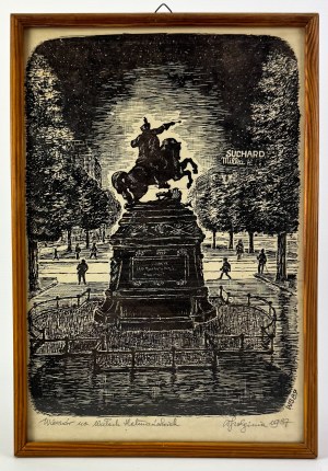 Linocut - Evening on the Hetman's Bulwarks - 1987 [Lviv].