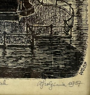 Linocut - Evening on the Hetman's Bulwarks - 1987 [Lviv].