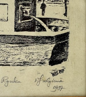 Linocut - Diana's Well on the Market Square - 1987 [Lviv].