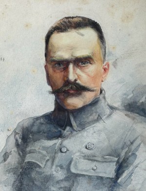 Portrait of Józef Piłsudski - Watercolor