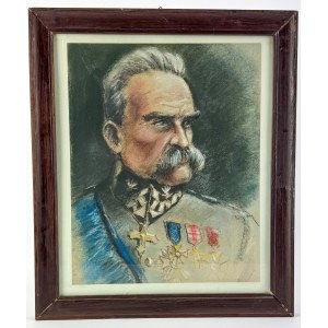Portret Józefa Piłsudskiego - Pastel