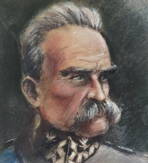 Portrait of Józef Piłsudski - Pastel