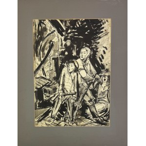 STOBIECKI Karol (1908-1970) - Pod bombami [tusz, papier]