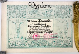 Diploma. I Academic Shooting Championships at the Military Shooting Range in Lviv. - Lviv 1930 [stamps P.W 40th Infantry Regiment].