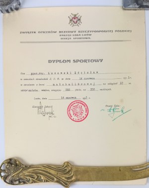 Sports Diploma. Shooting Competition of the Union of Reserve Officers Circle Lviv - Lviv 1931 [stamp Z.O.R. Circle Lviv].